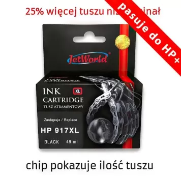 Zamiennik HP 917XL 3YL85AE tusz czarny marki JetWorld do HP Plus