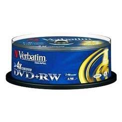 Verbatim DVD+RW 4.7GB 4x Advanced SERL Cake 25 szt. - 43489