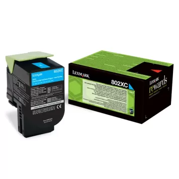 Lexmark 80C2XC0 802XC toner cyan oryginalny