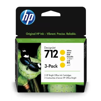 HP 712 3ED79A 3 x tusz żółty oryginalny