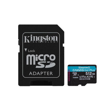 Kingston Canvas Go Plus 512GB 170/90 MB/s UHS-I A2 V30 C10 U3 + adapter SD