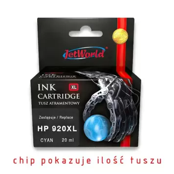 Zamiennik HP 920 XL CD972AE tusz cyan marki JetWorld