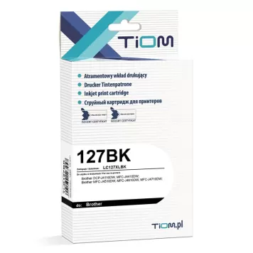 Zamiennik Brother LC127XLBK tusz czarny marki TiOM