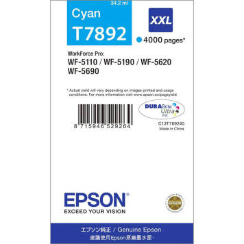 Epson T7892 tusz cyan XXL C13T789240 oryginalny