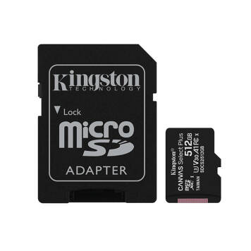 Kingston Canvas Select Plus SDCS2 512GB 100/85 MB/s UHS-I A1 V30 C10 U3 + adapter SD