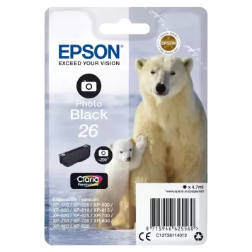 Epson 26 T2611 C13T26114012 tusz foto czarny oryginalny