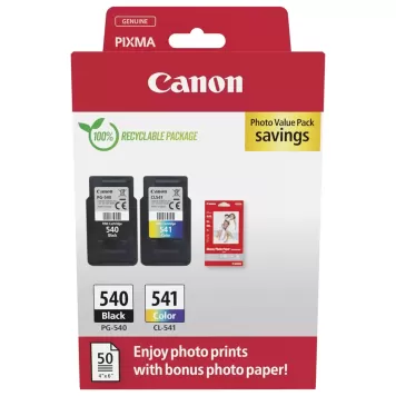 Canon 5225B013 PG-540 CL-541 Photo Paper Value Pack