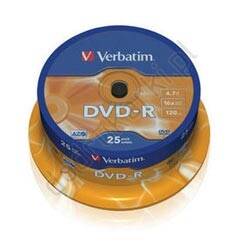 Verbatim DVD-R 4.7GB 16x Matt Silver Cake 25 szt. - 43522