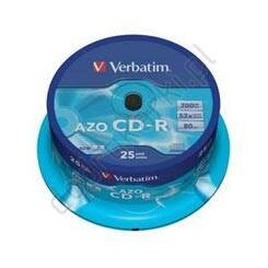 Verbatim CD-R AZO Crystal 52x 700MB 25 szt. Cake