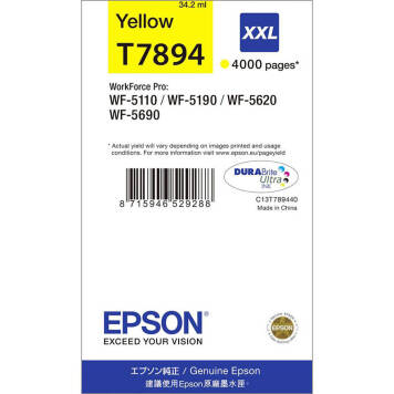 Epson T7894 tusz żółty XXL C13T789440 oryginalny