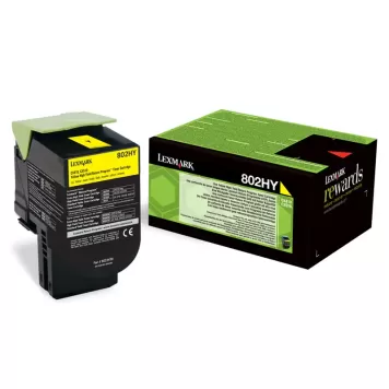 Lexmark 802HY 80C2HY0 toner żółty oryginalny